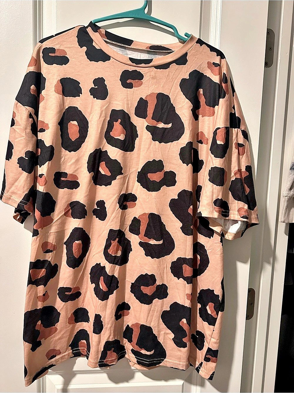 Shein Leopard Print Short Sleeve Top